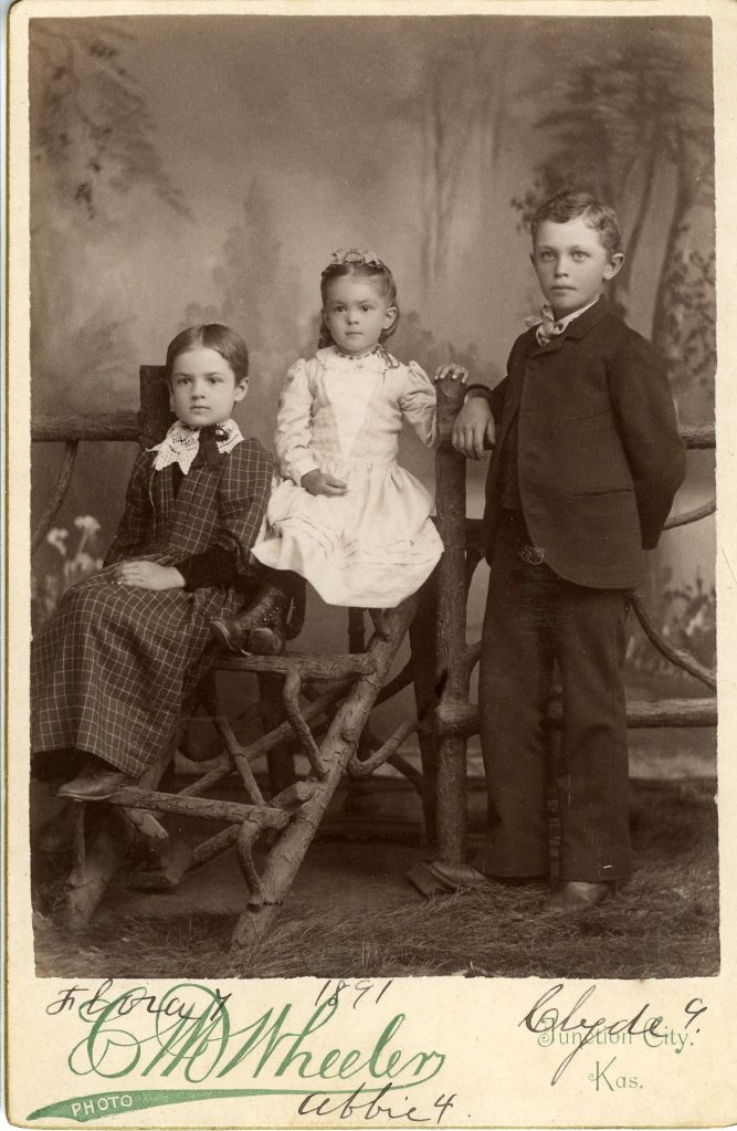 Flora - 7, Abbie - 4, Clyde - 9, taken in 1891